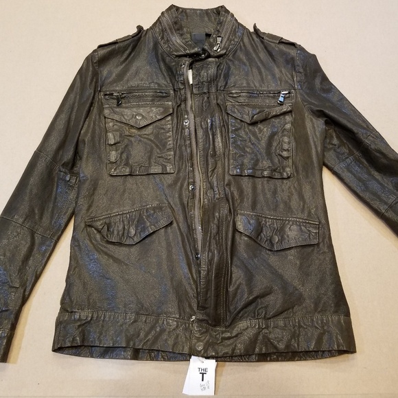 Joe's Jeans Army Green Leather Jacket